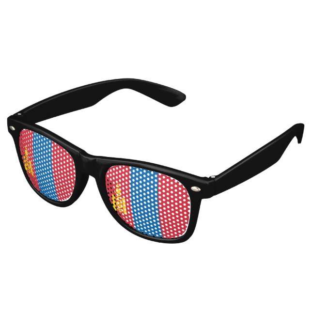 Mongolia flag retro sunglasses (Angled)