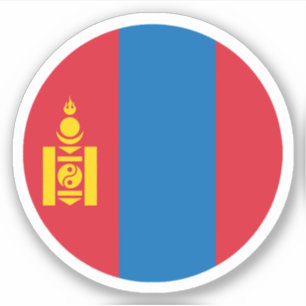 Mongolia Flag Round Sticker