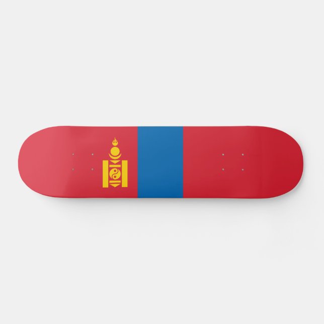 Mongolia Flag Skateboard (Horz)