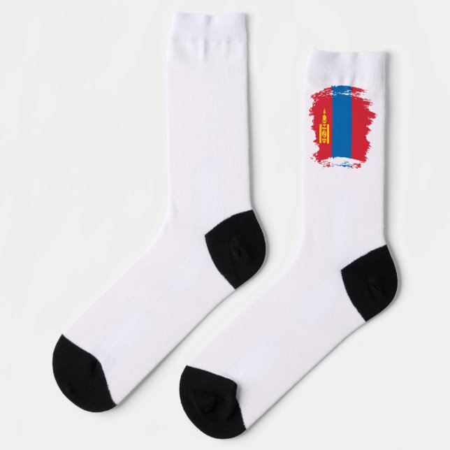 Mongolia flag socks (Left)