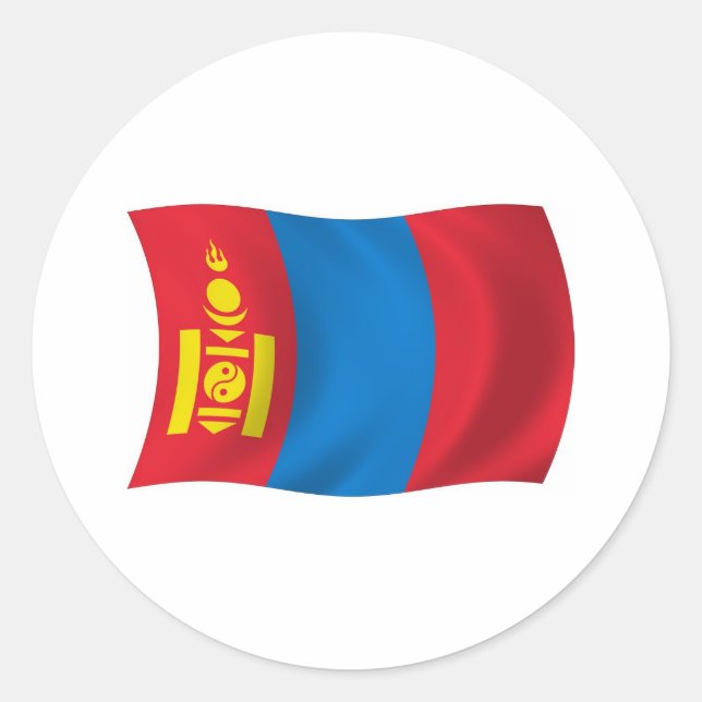 Mongolia Flag Sticker (Front)