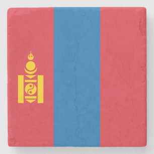 Mongolia Flag Stone Coaster