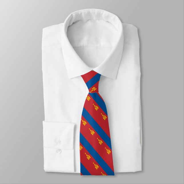Mongolia Flag Tie (Tied)