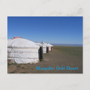 Mongolia- Gobi Desert Ger Camp Postcard