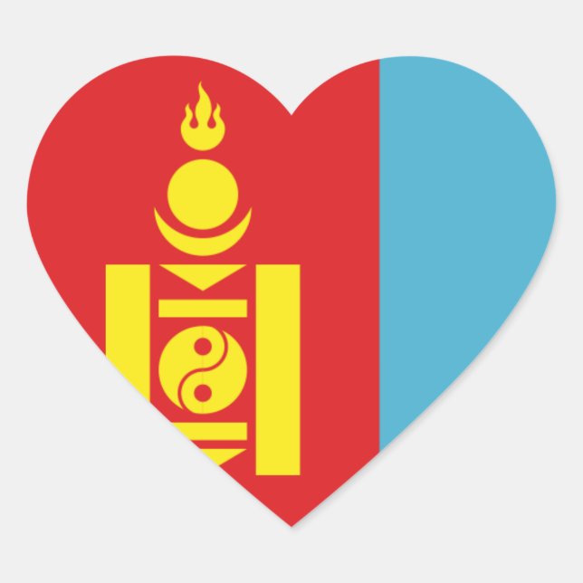 mongolia heart sticker (Front)