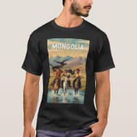 Mongolia Illustration Travel Art Vintage