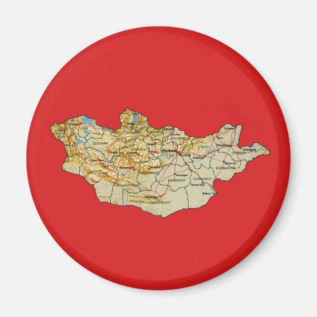 Mongolia Map Magnet (Front)