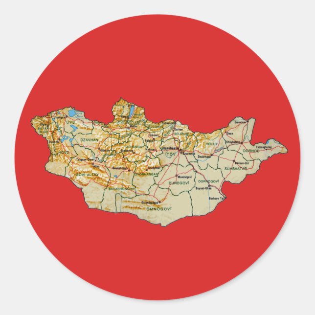 Mongolia Map Sticker (Front)