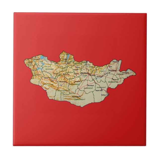 Mongolia Map Tile (Front)