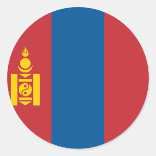 Mongolia (Mongolian) Flag Classic Round Sticker