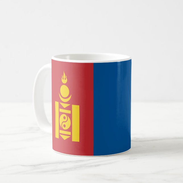 Mongolia (Mongolian) Flag Coffee Mug (Front Left)