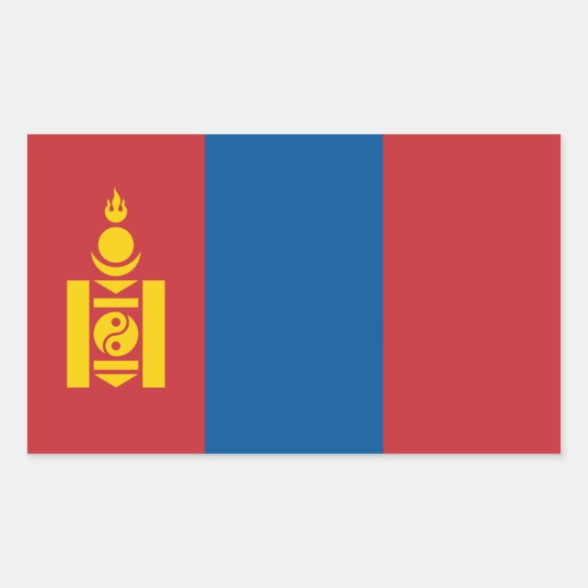 Mongolia/Mongolian Flag Rectangular Sticker (Front)