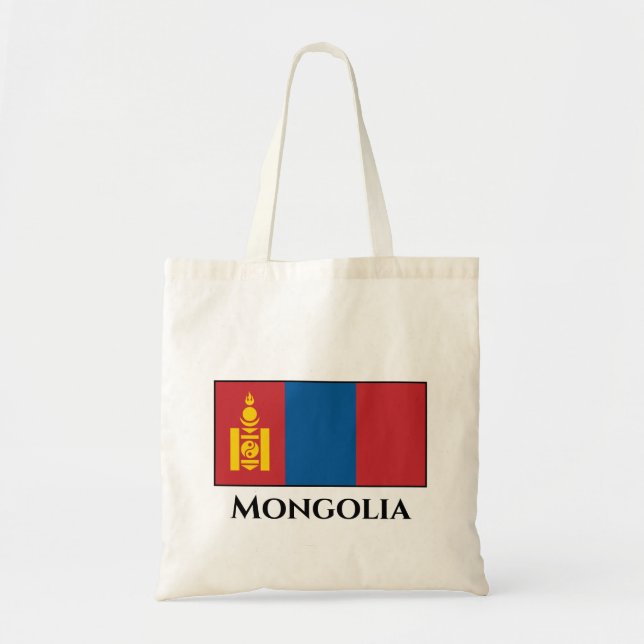 Mongolia (Mongolian) Flag Tote Bag (Front)