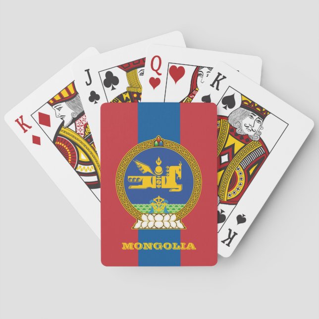 Mongolia Playing Cards Games, Mongolian Flag  (Back)