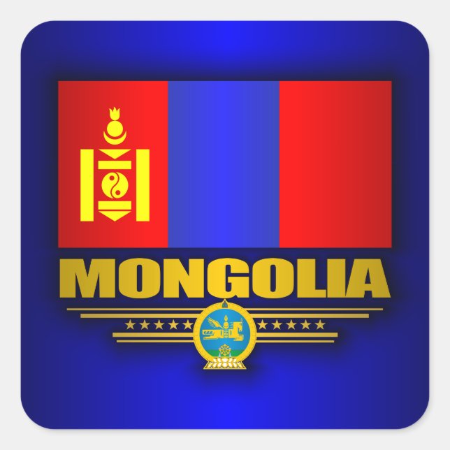 Mongolia Pride Square Sticker (Front)