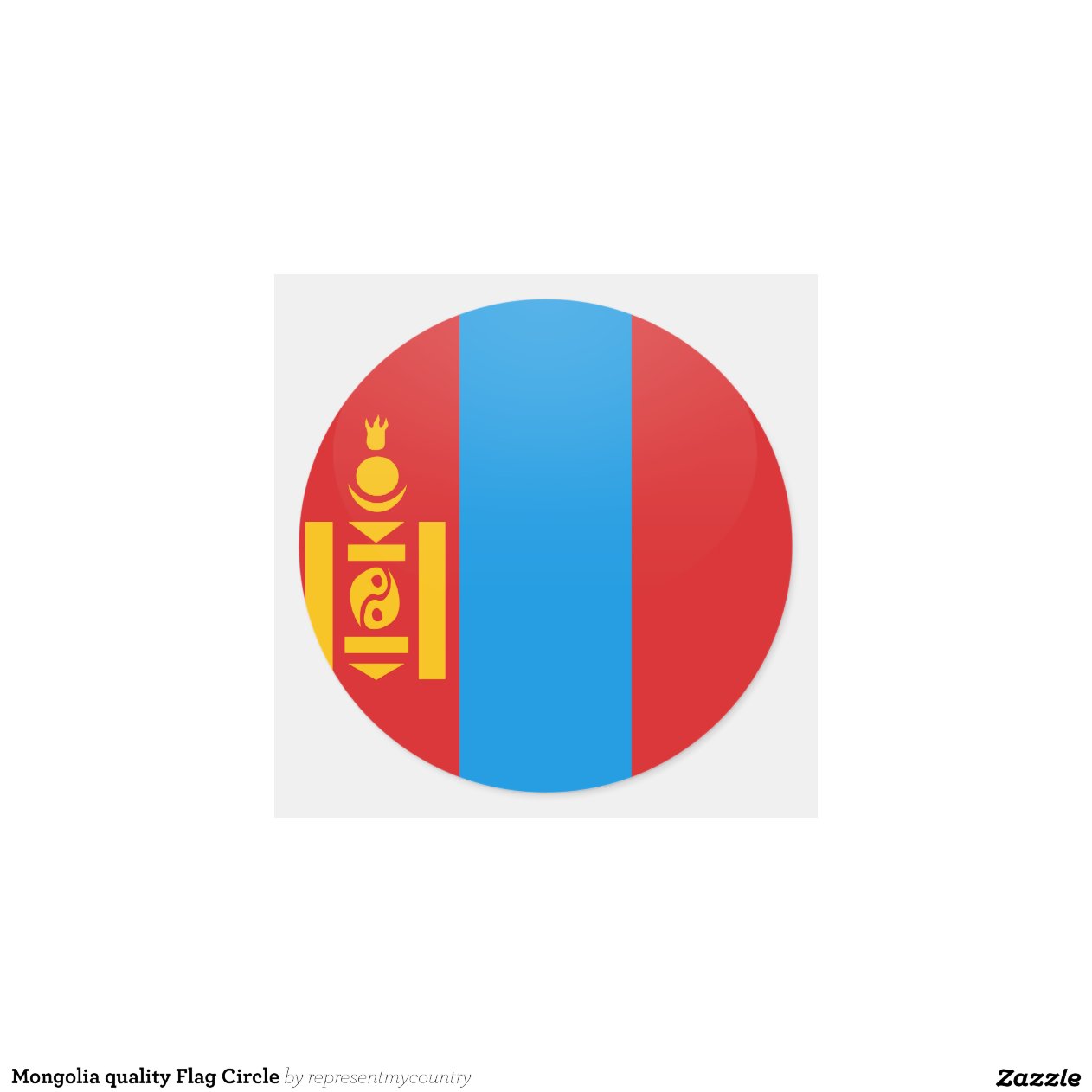 Mongolia quality Flag Circle Round Sticker | Zazzle