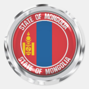 Mongolia Round Emblem Classic Round Sticker