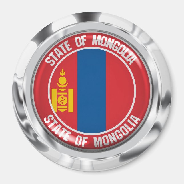 Mongolia Round Emblem Magnet (Front)