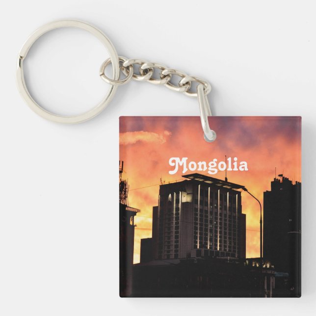 Mongolia Skyline Key Ring (Front)