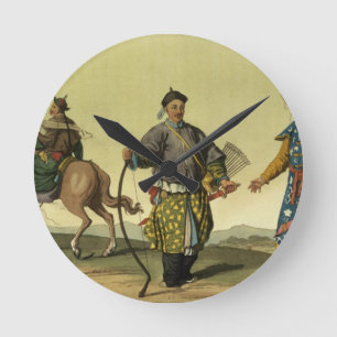Mongolian Eight Flags soldiers from Ching's milita Round Clock