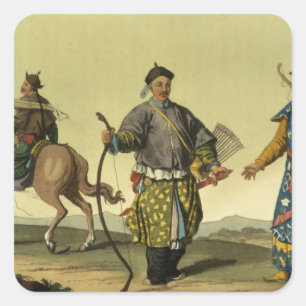 Mongolian Eight Flags soldiers from Ching's milita Square Sticker
