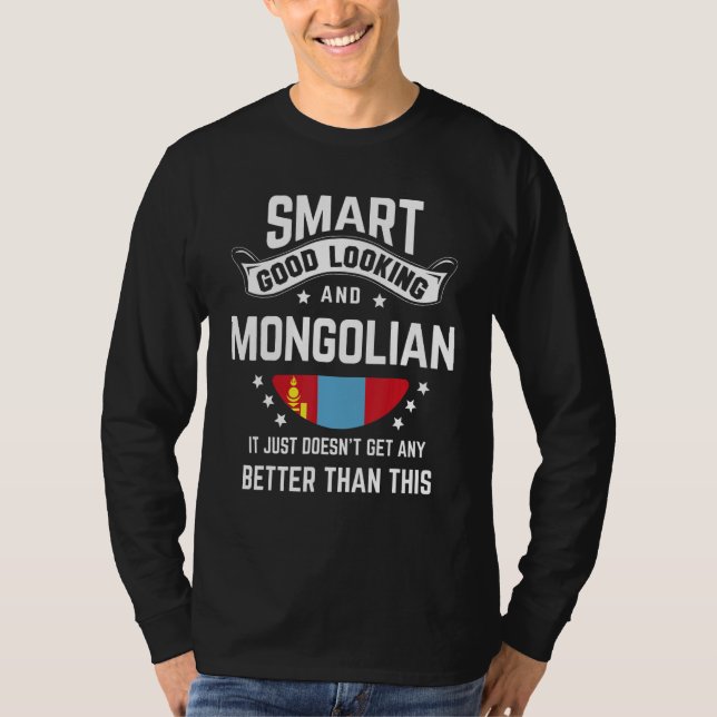 Mongolian Flag Native Pride  Mongolia Mongolian Ro T-Shirt (Front)