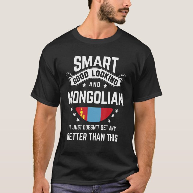 Mongolian Flag Native Pride  Mongolia Mongolian Ro T-Shirt (Front)