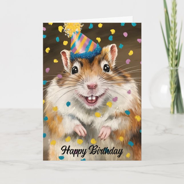 Mongolian Gerbil confetti Card (Front)