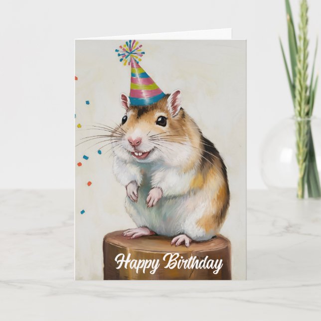 Mongolian Gerbil confetti Card (Front)