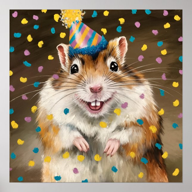 Mongolian Gerbil confetti Poster (Front)
