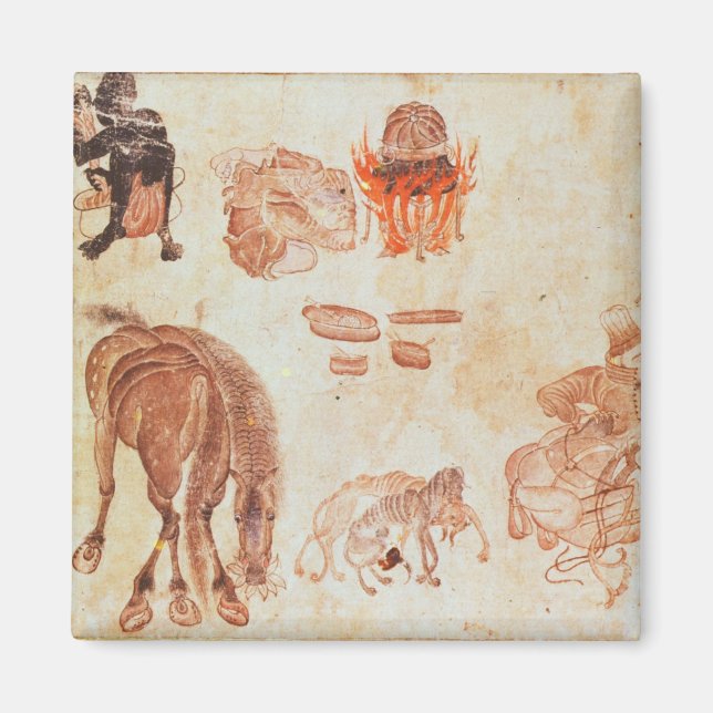 Mongolian nomadic camp, 15th century magnet (Front)