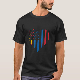 Mongolian Pride Heart USA Mongolian Roots Mongolia T-Shirt