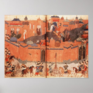 Mongols under the leadership of Hulagu Khan Poster