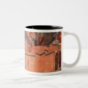 Mongols under the leadership of Hulagu Khan Two-Tone Coffee Mug