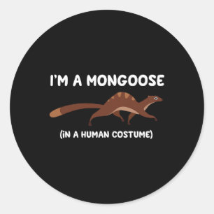 Mongoose Costume Funny Halloween Graphic Classic Round Sticker