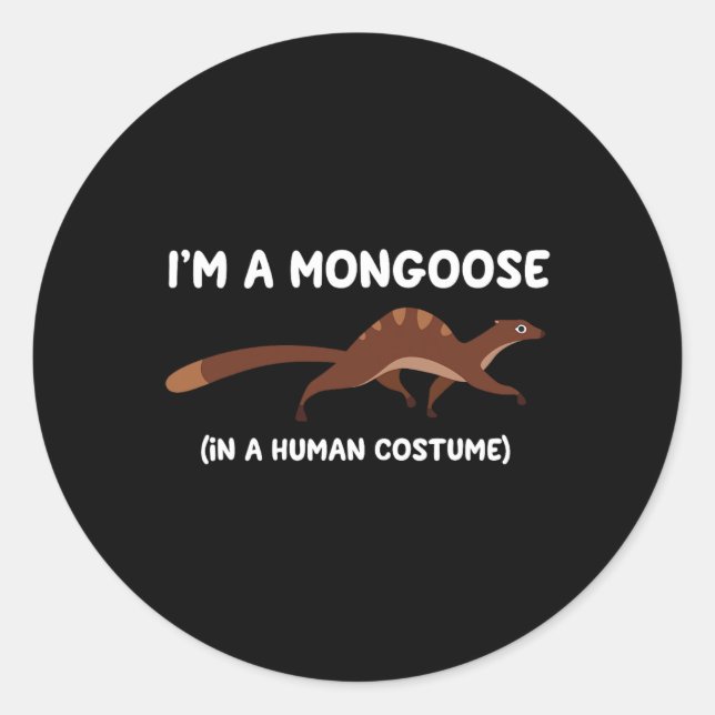 Mongoose Costume Funny Halloween Graphic  Classic Round Sticker (Front)