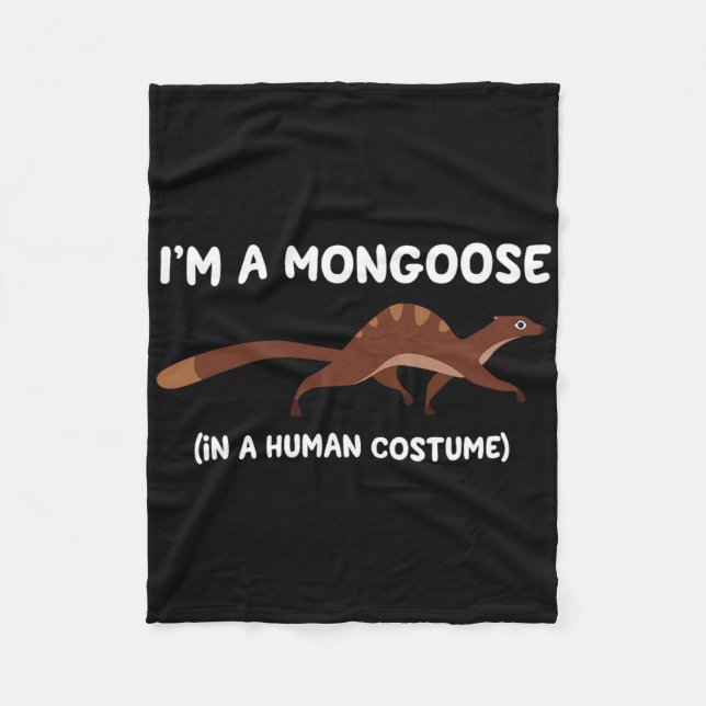 Mongoose Costume Funny Halloween Graphic  Fleece Blanket (Front)