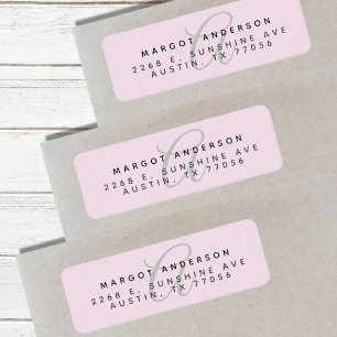 Mongoram Chic Stylish Script Purple Return Address