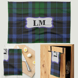 Mongram Wallace Tartan Blue Green Sports & Kitchen Tea Towel