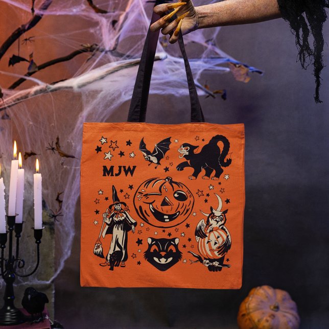 Mongrammed Retro Halloween Tote Bag (Creator Uploaded)