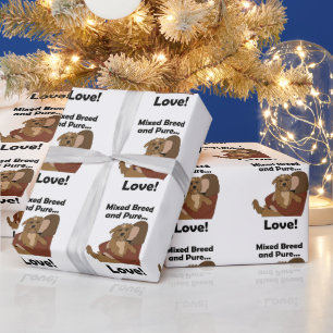 Mongrel Dog Mixed Breed Pure Love Pet Birthday Wrapping Paper