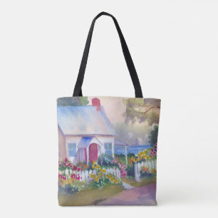Monhegan Cottage in Summer Tote Bag