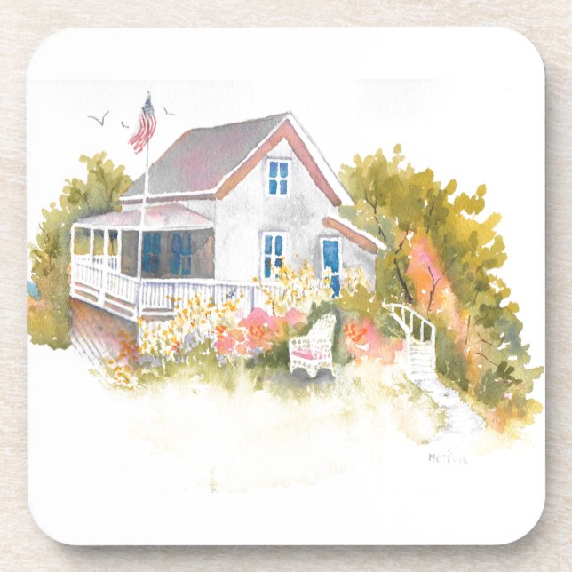 Monhegan Cottage J Kilburn Coaster (Front)