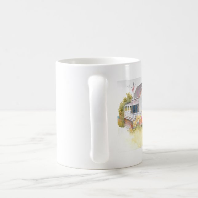 Monhegan Cottage J Kilburn Coffee Mug (Handle)