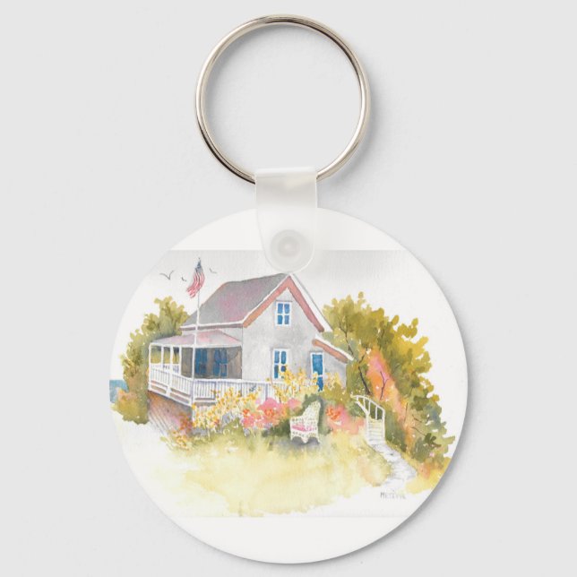 Monhegan Cottage J Kilburn Key Ring (Front)