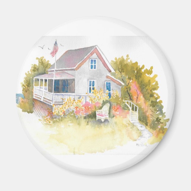Monhegan Cottage J Kilburn Magnet (Front)