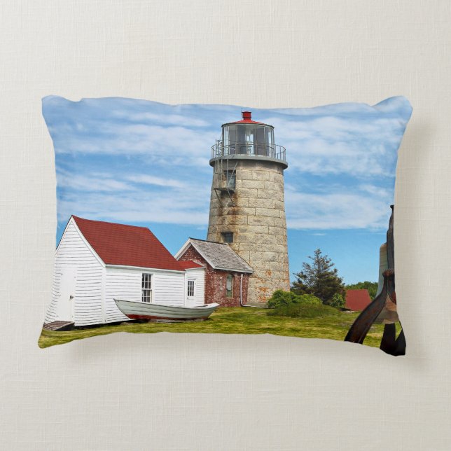 Monhegan Island Lighthouse, Maine Decorative Cushion (Back)