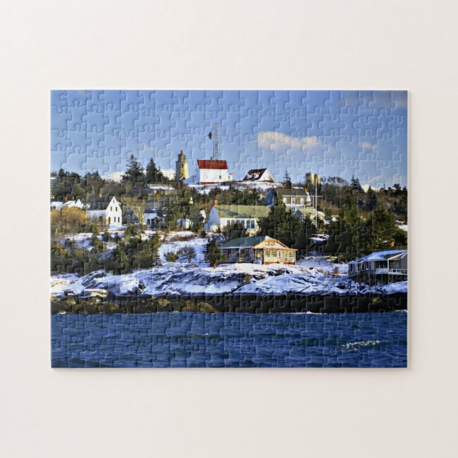 Monhegan Island Lighthouse, Maine Jigsaw Puzzle (Horizontal)