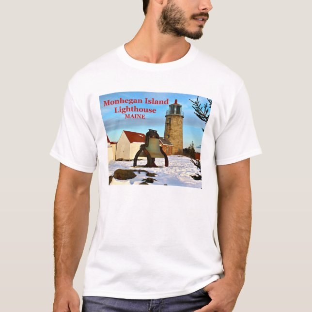 Monhegan Island Lighthouse, Maine T-Shirt (Front)