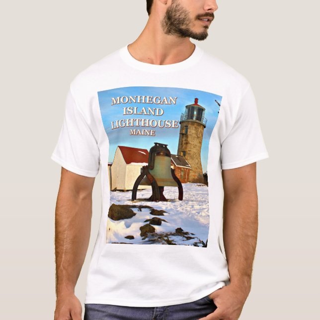 Monhegan Island Lighthouse, Maine T-Shirt (Front)